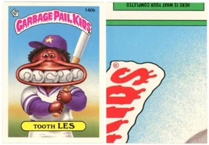 1986 Topps Garbage Pail Kids OS4 TOOTH LES 140b ERROR - WRONG BACK on Card gpk - Picture 1 of 3