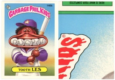 1986 Topps Garbage Pail Kids OS4 TOOTH LES 140b ERROR - WRONG BACK on Card gpk - Image 1 of 3