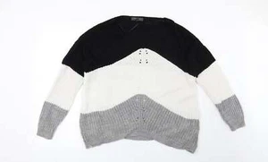 Primark Womens Black V-Neck Acrylic Blend Jumper Size 6 - Picture 1 of 12