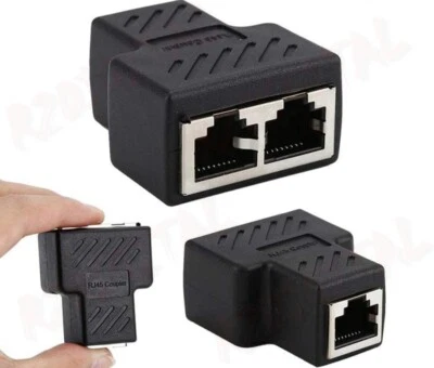 SPLITTER DOPPIATORE LAN ETHERNET INTERNET RJ45 DIVISORE SDOPPIATORE di RETE - Immagine 1 di 4