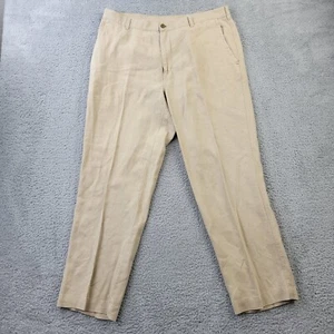 Jos. A. Bank Chino Pants Mens 38x30 Beige 100% Linen meas 37x30 - Picture 1 of 7