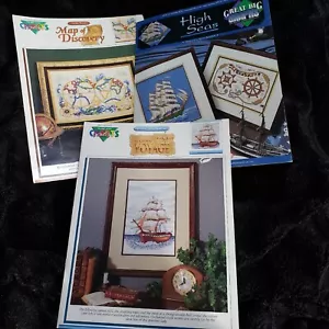 Voyage High Seas Map of Discovery Lot/3 Nautical Counted Cross PATTERN CHARTS - Picture 1 of 16