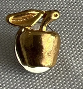 Apfel goldfarbene Früchte ""Apfel meines Auges"" Vintage Reversmütze Jacke Pin - Bild 1 von 3