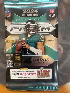 Paquete de 4 tarjetas coleccionables de violonchelo de fútbol americano NFL 2024 PRIZM GREEN ICE - Imagen 1 de 1