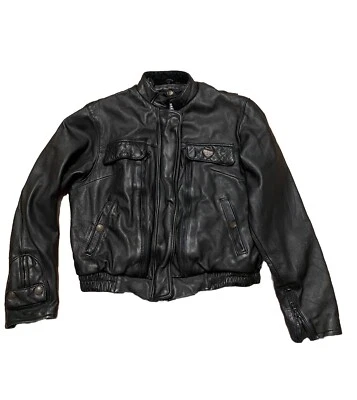 Firstgear By Hein Gerick Black Leather Moto Riding  Jacket Sz. L - Image 1 of 4