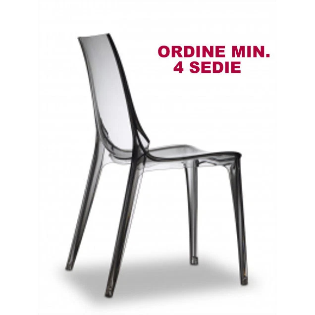 SEDIA MODERNA VANITY CHAIR SCAB  POLICARBONATO TRASPARENTE FUME' BAR,RISTORANTE  - Immagine 1 di 1