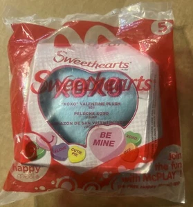 2015 McDonalds Happy Meal Sweethearts Blue & Pink "BE MINE" Plush Valentine Toy - Picture 1 of 6