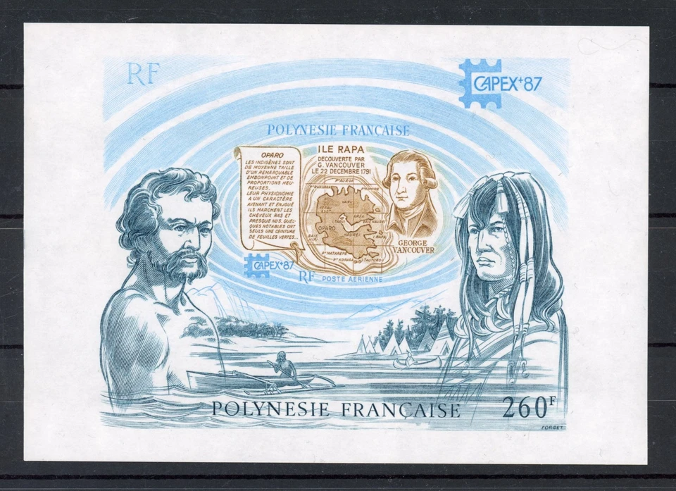 Polynesia 1987 : Capex / Ships - Good Very Fine MNH Sheet - Image 1 of 1