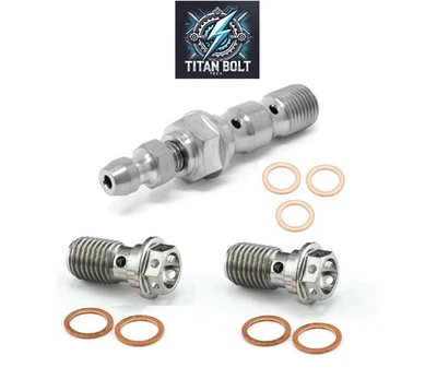 3 Titanium Front Brake Line Banjo Bolts For Suzuki GSXR 600 750 1000 1997-2025 - Image 1 of 4