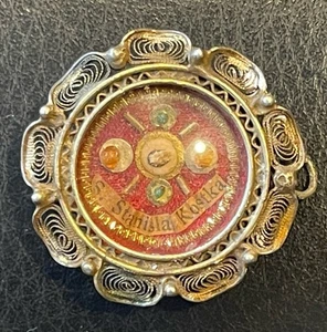 RELIQUIAR RELIQUIE HL. STANISLAW KOSTKA ANHÄNGER 800 SILBER - Bild 1 von 5