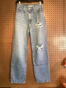 Pantalones de mezclilla holgados de pierna ancha Levi's para mujer talla 25 tiro medio 94 desgastados G20 - Imagen 1 de 8