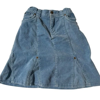The Children's Place Girls SZ 8 Blue Corduroy Skirt Pockets Elastic Waist - Image 1 of 3