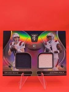 2024 Totally Certified ~ Rookie Dual Swatches ~ Drake Maye & Jalynn Polk #RDS-NE - Picture 1 of 11