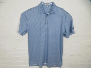 Camisa polo de golf Peter Millar para hombre pequeña azul comodidad de verano estampado geométrico - Imagen 1 de 9