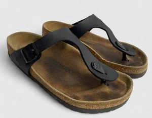 BIRKENSTOCK Gizeh Black Germany Made Thong Sandals Women's 37 EU 6 US - Picture 1 of 14