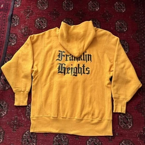 Sudadera con Capucha Vintage Años 70 Champion Tejido Inverso Talla L Amarilla - Imagen 1 de 10