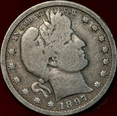 1897 Philadelphia Mint Silver Barber Quarter - Image 1 of 2