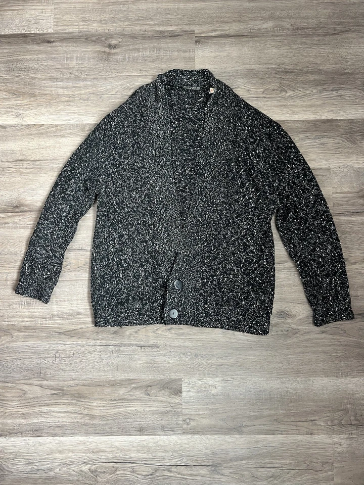 Cárdigan Zylos By George Machado Vintage Para Mujer Blanco y Negro Talla Mediana Foto 1 de 4