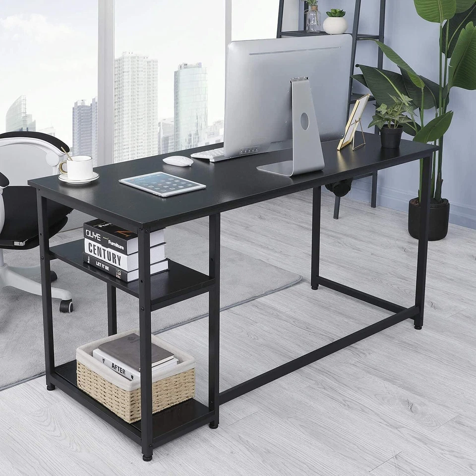 HOMFA Computertisch Schreibtisch Arbeitstisch Bürotisch 120x60cm Tisch Schwarz - Bild 1 von 4