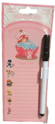 Unopened 2006 Strawberry Shortcake Dry Erase Memo Board w/Marker X1 - 7½in X 3in - Image 1 of 4