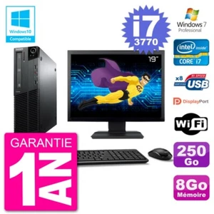 PC LENOVO M82 SFF Bildschirm 19 " i7-3770 RAM 8Go Disc 250Go Dvd-Brenner Wifi W7 - Bild 1 von 1