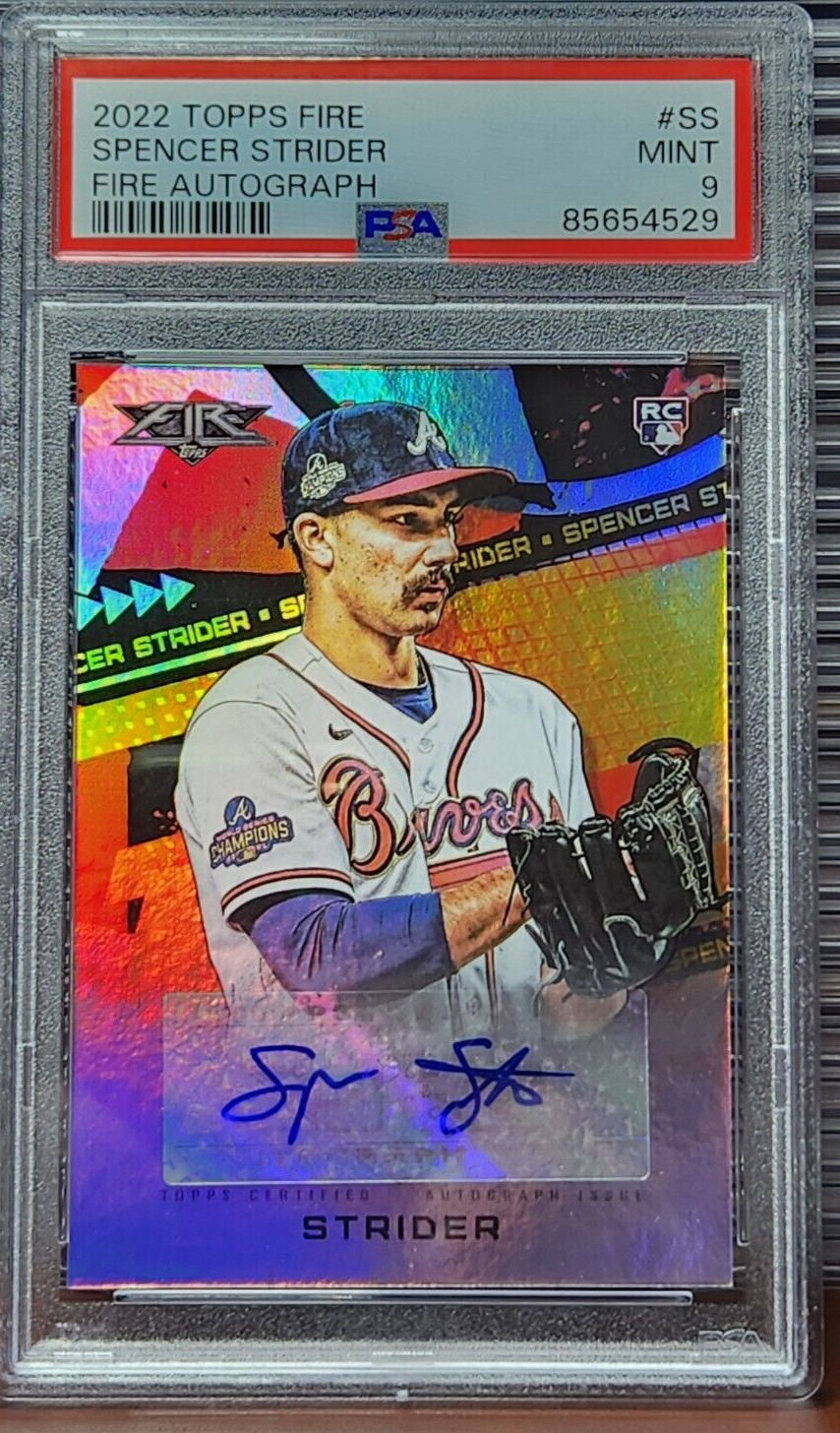 2022 Topps Fire Spencer Strider Auto PSA 9 Mint RC Rookie Braves #SS