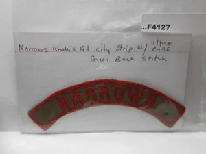 NARROWS KHAKI & RED STRIP W/ ULTRA RARE GREEN BACK STITCH F4127 - Picture 1 of 1