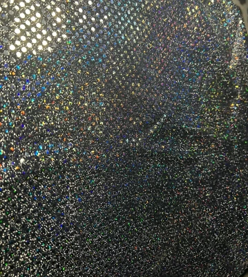 ¡¡NUEVO!!  LENTEJUELAS MULTICOLOR BRILLANTE SOBRE TELA PLATEADA - 17,5" L X 35" W Foto 1 de 2