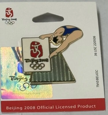 2008 Beijing Olympic Pin Diving Logo Lapel Pin - Image 1 of 2