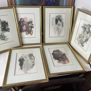 VINTAGE 1909 COLORED *TWO LOVERS* PRINT SET HOWARD CHANDLER CHRISTY - Picture 1 of 13