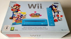 Console Nintendo Wii Bleu En Boite + 1 Télécommande + 1 Nunchuk RVL-101 PAL - Foto 1 di 16