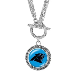 New Football Charm Toggle Necklace Stainless Steel - Picture 1 of 2