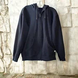 Cheetah Brand Blank Zip Up Hoodie Sweatshirt Vintage 90s Blue USA Streetwear M - Bild 1 von 5