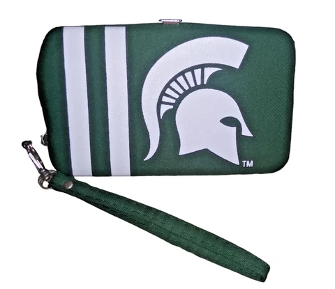 Michigan State Spartans (TM) Hardcase Fabric Covered Wallet with Snap Closure Cover