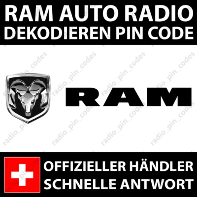 RAM RADIO DEKODIEREN PIN CODE MOPAR NAVI VP2 VP3 VP4 UCONNECT 5.0 7.0 8.4 12.0 - Bild 1 von 4