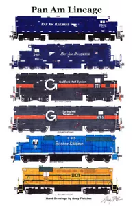 Pan Am Railways Lineage 11"x17" Poster von Andy Fletcher signiert - Bild 1 von 1