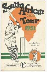 South African Cricket Tour 1951 komplett signiertes Programm 15 Autogramme - Bild 1 von 5