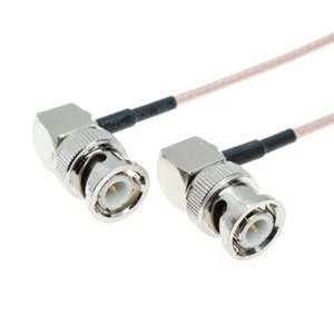 BNC macho ángulo recto a BNC macho 90° lote coaxial coaxial puente coleta cable RG316 - Imagen 1 de 6