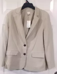 Target A New Day Linen Blend Blazer Jacket Natural Size Large M New - Picture 1 of 4