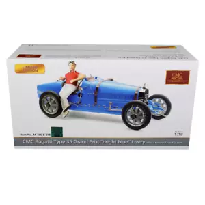 Bugatti Type 35 Grand Prix #30 W/ Female Racer, 1/18, Bright Blue,Limited to 600 - Picture 1 of 7