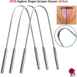 Oral Care Tongue Cleaning Tool Tongue Scrubber Cleaner Scraper For Bad Breath X3 - Picture 1 of 5