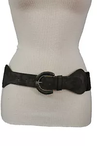 Donna Marrone Scuro Paillettes Stretch Moda Abito Cintura Fibbia D'Argento Hip - Foto 1 di 12