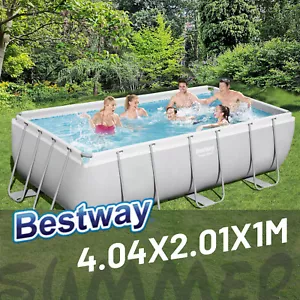 Bestway 56660 - 4.04 x 2.01 x 1m Swimming Pool Above Ground Steel Rectangular - Picture 1 of 12