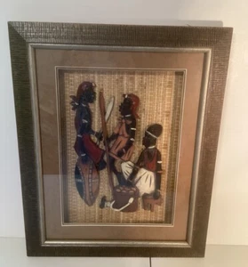 Vintage 3D geschnitzte Stammes afroamerikanische Kunst Schattenbox - Bild 1 von 15