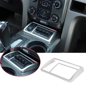 Silver ABS Center Console AUX Switch Panel Trim Kit For Ford F150 Raptor 2009-14 - Picture 1 of 9