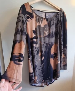 ❤️💛 CHARLIE BROWN Designer Longsleeve Brown Tunic Made In Australia 🇦🇺 Size M - Picture 1 of 8
