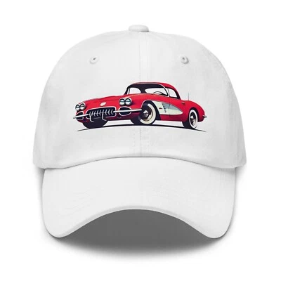Sombrero de papá C1 - Gorra de béisbol vette roja clásica de los años 60 para entusiastas de los autos de colección Foto 1 de 4