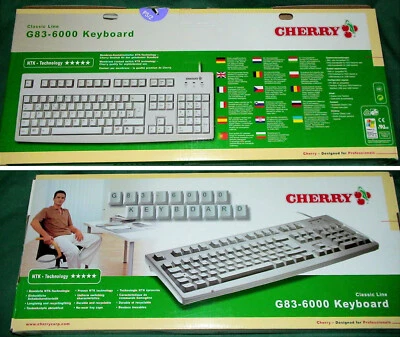 Tastatur CHERRY G83-6000 RS6000M PS/2 Keyboard NTK Technology Classic Vintage BW - Bild 1 von 4