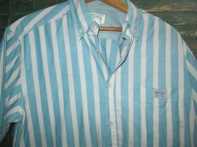 Camiseta BRITTANIA De Colección Años 80 Años 90 Rayas Verticales Abotonada Playa Patinador Cadera M Foto 1 de 4