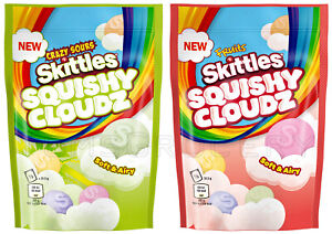 SKITTLES SQUISHY CLOUDZ Crazy Sours & Fruit Soft & Airy Candy Sweets 94g 3.4oz